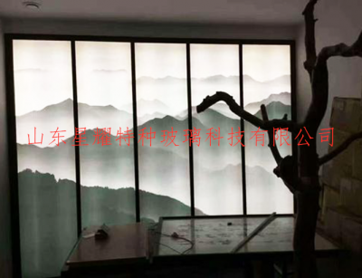 山水畫(huà)玻璃